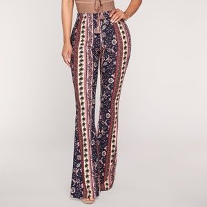 Fashion Nova Desert Dreamer Flare Pants sz L